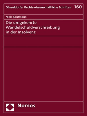 cover image of Die umgekehrte Wandelschuldverschreibung in der Insolvenz